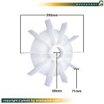 پروانه خنک کننده الکتروموتور دور‌بزرگ سایز 68