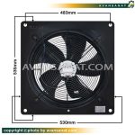 هواکش زیلابگ 40 سانت آکسیال مدل YWF 4E-400B-102/47